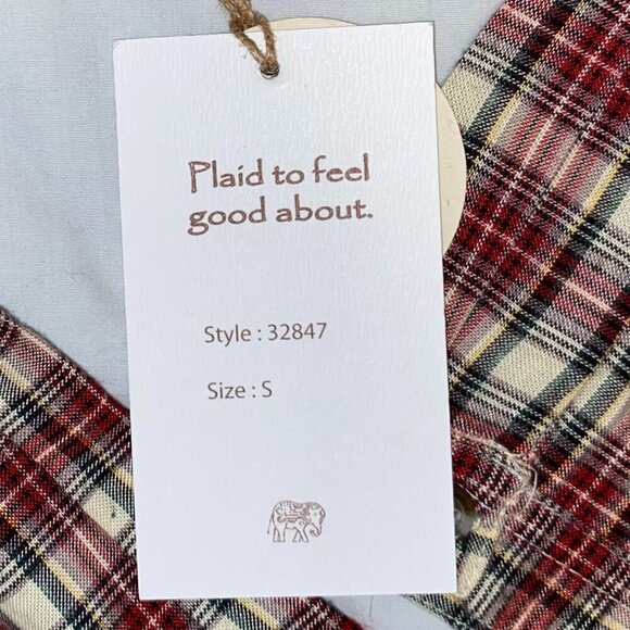 Red and White Women's Plaid Blouse with Tags - Japna - Picture 2 of 6